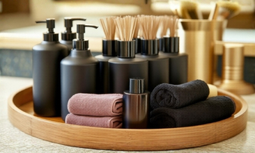 Hotel bathroom amenities and hospitality supplies